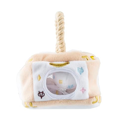 Haute Diggity Dog Chewy Vuiton Trunk Puzzle with 3 Plush Squeaky Dog Toys, Soft Durable Designer-Inspired Stuffed Puppy Chew Toys for Small & Medium Dogs, Machine-Washable (White) One Size - color: White Trunk, size: One Size