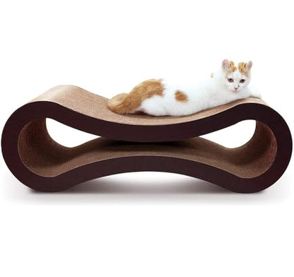 Simple Delxue Extra Large Cat Scratcher Cardboard Bed, 34" Horizontal Cat Scratcher Cardboard Lounge Bed, 100% Recyclable & Reversible Durable Board Pads Prevents Furniture Damage - color: Infinity Large