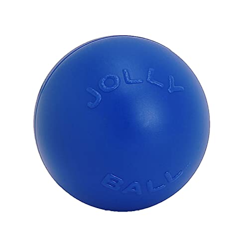 Jolly Pets Push-n-Play Ball Dog Toy, 6 Inches/Medium, Blue (306) - color: Blue, size: Medium (6 in)