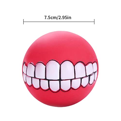 7.5cm Interactive Dog Toys Teeth Cleaning Chewing Playing Balls Dental Rubber Ball for Small Medium Large Dog