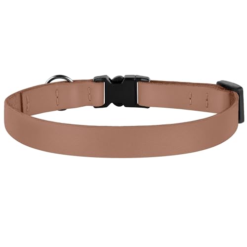 Breakaway Cat Collar with Bell - Leather Adjustable Kitten Collars with Safety Quick Release Buckle - Soft Small Pet Collars for Girl & Boy Cats (Mocha) - color: Mocha