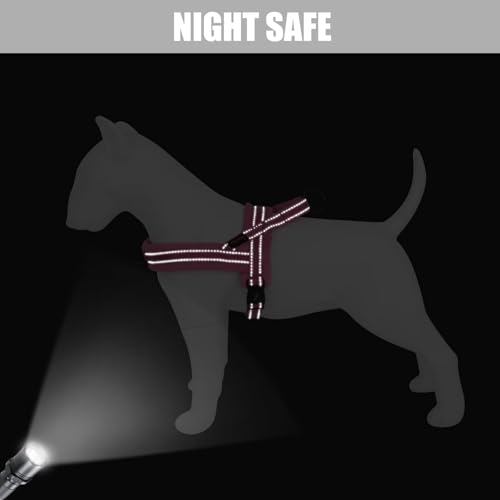 Didog Soft Flannel Padded Dog Vest Harness, No Pull/Quick Fit Reflective Dog Strap Harness, Easy for Training Walking (L:Chest 26-32", Pink) - color: Pink, size: L:chest 26-32"