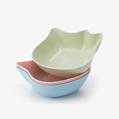 3Pcs Shallow for Bowl Fatigue Pet Food Bowls Wide Non Slip Dish for Kitten Puppy Short Legged Cats