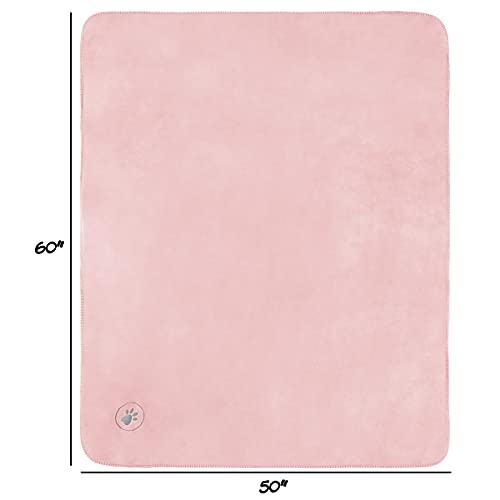 Waterproof Pet Blanket - 50x60-Inch Reversible Sherpa Fleece Throw Protects Couches, Cars, and Beds from Spills, Stains, and Fur by PETMAKER (Pink) - color: Pink, size: Small