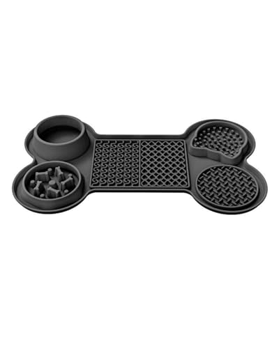 Black Pet Feeding Mat for Dogs and Cats,Silicone Dog Dish Food Mats, Puppy Pad Tray,Absorbent Dog and cat, Mats to Prevent Food and Water Overflow,Suitable Non Slip pet Dog cat Bowl placetmat