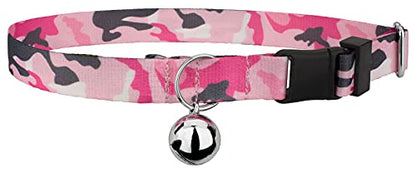 Country Brook Petz - Pink and Grey Camo Cat Collar - Camouflage Collection Featuring Rugged Designs - color: Pink and Grey Camo