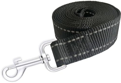 Reflective Dog Leash 4Ft /5 Foot /6 Feet Long, 1 Inch Wide, for Small and Medium Dogs - color: Reflective Black, size: 1'' x 4 FT