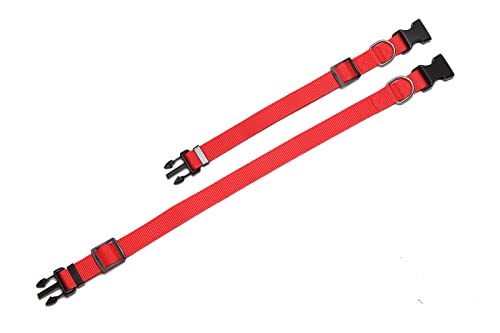 SALO Nylon Dog Collar, Adjustable Dog Collars for Medium Large Dogs, 1 Inch Wide (1" x 16-23", Red) - color: Red, size: 1"x 16-23"