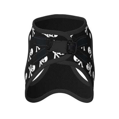 Reflective Dog Harness with Dual Clips, Skull and Crossbones, No Pull Breathable Mesh Vest, Multi Functional Gear for Running Hiking - color: Design (598), size: Small