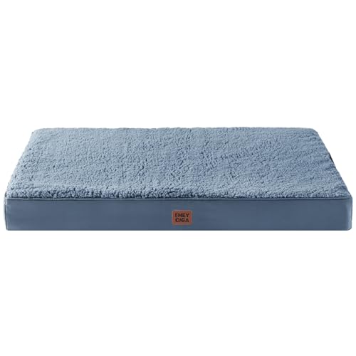 EHEYCIGA Orthopedic Medium Dog Beds for Small Dogs with Removable Washable Cover for Crate, Spa Blue, 30x20 - color: Spa Blue, size: 30*20*3.5 Inches