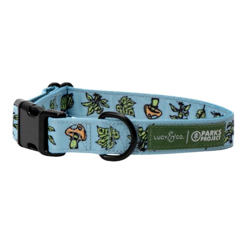 Lucy & Co. x Parks Project Feel the Earth Breath Dog Collar, Adjustable Durable Dog Collar with Cute Print, Small - color: Feel the Earth Breath, size: Small