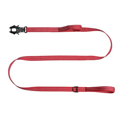 ICEFANG Relfective Dog Leash for Medium Large Dogs,K9 Training Walking Lead with Double Handle,Heavy Duty Auto-Lock Metal Clasp (6ft, Red) - color: Red, size: 6 ft (No bungee)