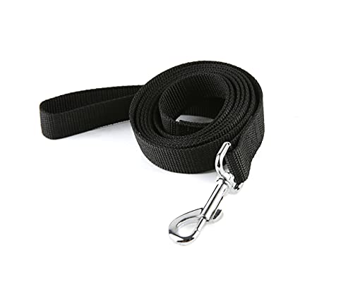 Nylon Dog Training Leash, Traction Rope, 4/5/6 Feet Long, 3/4 Inch 1 Inch Wide, for Small and Medium Dogs (1'' x 5 FT, Black) - color: Black, size: 1'' x 5 FT