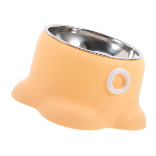 VICASKY Cat Water Bowl Spill- Stainless Steel Dish Non-Tipping for Indoor Outdoor Use Pet Feeding Bowl - color: Yellow