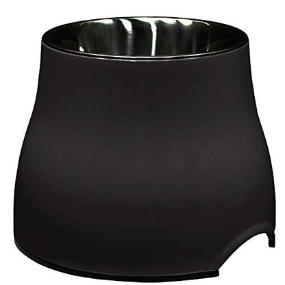 Dogit Elevated Dog Bowl, Stainless Steel Dog Food and Water Bowl for Large Dogs, Black, 73752 - color: Black, size: Large