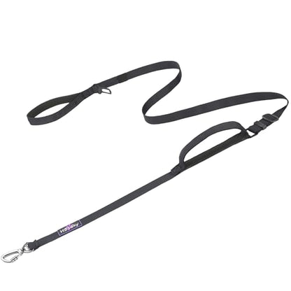 Hotsky Heavy Duty Dog Leash with Two Padded Handles,4.5-6 FT Adjustable Nylon Seatbelt Dog Leash with Traffic Handle and Carabiner for Large Medium and Small Breed Dogs that Pull,Black - color: No Bungee(4.5-6FT,All),Black, size: Standard