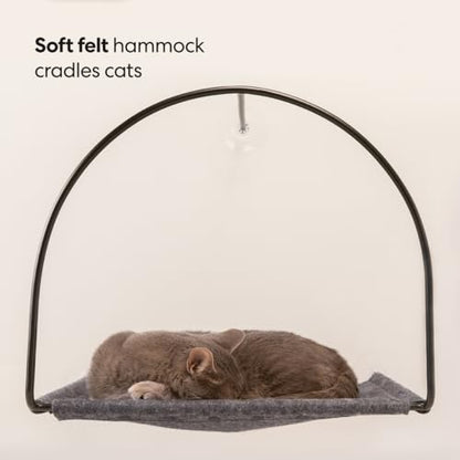 Cloud Nine Window Cat Hammock by Tuft & Paw, Designed for Strength with 3 Suction Cup 30 lb Weight Support, Beds for Indoor Cats
