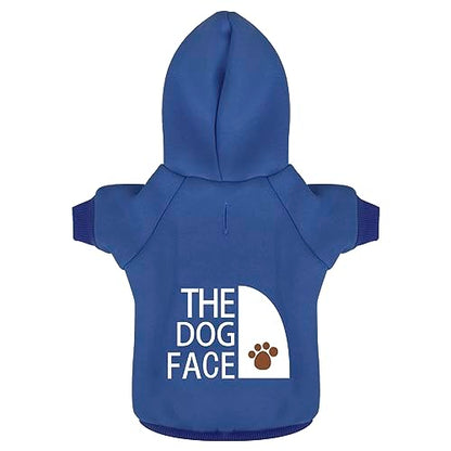 Paiaite Blue Chihuahua Dog Hoodie: Keep Your Pup Warm and Stylish with a 'The Dog Face' Printed Sweatshirt Pet Clothes, and Sweater Coat All in One Perfect for Winter and Cool Summer Nights! Blue M - color: Blue, size: M-(5~11lb) | Chest(~17.7")