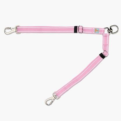 Dog Friendly Co. Leash Splitter | Walk Two Dogs | Complete Control - 360° Swivel, Tangle Free, Adjustable Length, Reflective Webbing, Heavy Duty Clips (Pink Camo) - color: Pink Camo