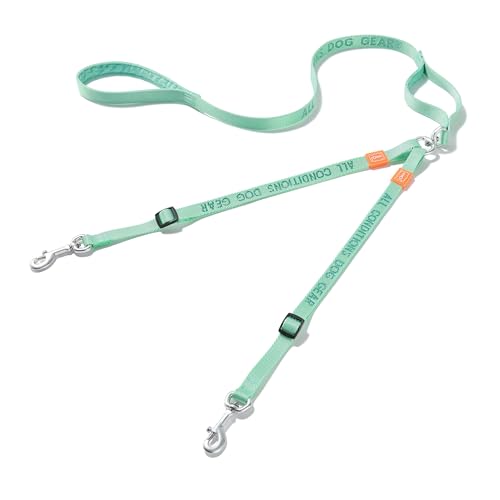 Double Dog Leash, No Tangle 360° Swivel, Adjustable Two Padded Handles, Double Clip Dog Leash Coupler Splitter Breeds (Mint Green, 2/3'' x 4.8 FT, Ultralight) - color: MintGreen, size: Pro S/M Handle