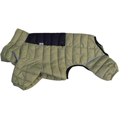 LoveLongLong Dog Coat - Warm & Waterproof Reflective Dog Jacket, Zippered & Adjustable, Olive Green, S, M, L - color: Olivegreen, size: M (12.5inch Back)
