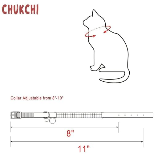 CHUKCHI Soft Velvet Safe Cat Adjustable Collar Bling Diamante with Bells,11 inch for Small Dogs and Cats (Pink) - color: Pink