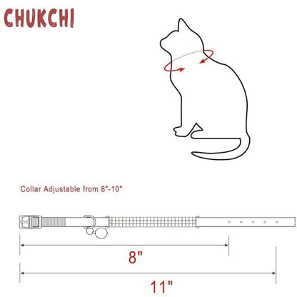 CHUKCHI Soft Velvet Safe Cat Adjustable Collar Bling Diamante with Bells,11 inch for Small Dogs and Cats (Pink) - color: Pink