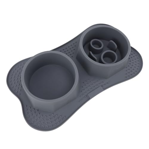 Jeanoko Silicone Double Pet Bowls Non Spill Mat Mess Free Feeding for Dogs Cats Large Small Multifunctional for Home Kitchen (Large) - size: Large
