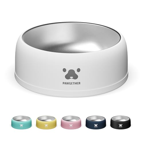 PAWGETHER® Stainless Steel Dog Bowls, Dog Food and Water Bowl Non-Slip Easy to Clean Dishwasher Safe for Puppy Small Medium Dogs Cats White 34oz - color: White (34oz)