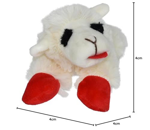 Multipet Lamb Chop Dog Plush Toy - Squeaky Toy for All Dogs - Extra Soft Plush - Stuffed Animal Dog Toy for Cuddling & Playing - Cute Pet Toy (6", Cream) - size: 6", style: White