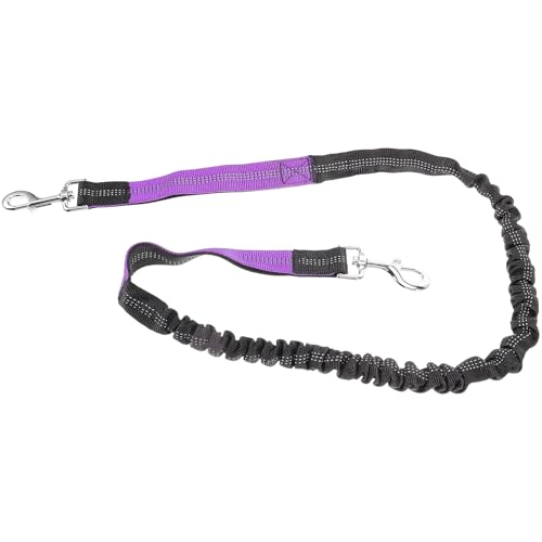 DOITOOL Hands Free Dog Running Leash Waist Belt Nylon Rope Leash for Medium Dogs Jogging Training with Safety Reflective Purple