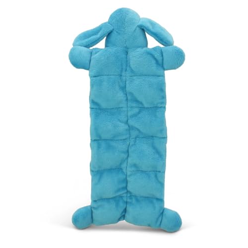 Smiling Loofa Mat Plush Dog Toy, 12 inch Long with 13 Squeakers, Cute Soft Squeaky Toy for Medium, Small, Large Dogs and Puppies, Indoor Fetch and Tug Play