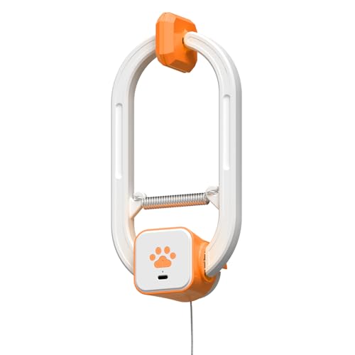Rechargeable Electric Cat Teaser – Interactive Door Clip Teaser for Cats, 2 Motion Modes (360° Spin & Irregular Jumping), Smart Auto Cat Toy for Exercise & Fun (Orange) - color: Orange