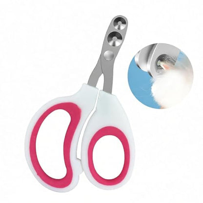 Cat Nail Clippers, Pet Nail Clippers, Cat Claw Trimmers, 2mm & 3mm Circular Cutting Holes for Small Animals Such as Birds, Bearded Dragon, Hamsters, Rabbits, Hedgehogs, Ferrets (Dark Pink) - color: Pink, size: Double Hole
