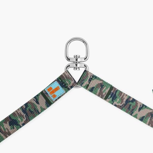Dog Friendly Co. Leash Splitter | Walk Two Dogs | Complete Control - 360° Swivel, Tangle Free, Adjustable Length, Reflective Webbing, Heavy Duty Clips (Green Camo) - color: Green Camo