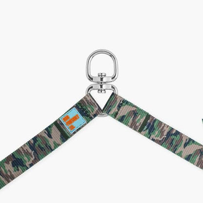 Dog Friendly Co. Leash Splitter | Walk Two Dogs | Complete Control - 360° Swivel, Tangle Free, Adjustable Length, Reflective Webbing, Heavy Duty Clips (Green Camo) - color: Green Camo