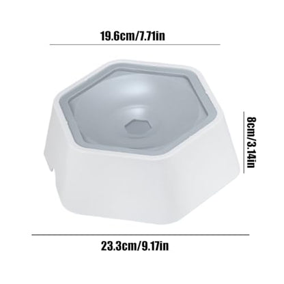 Splash Guard Water Bowl – Floating Disc Feeder, Stable Base Construction, Moisture Control | Cat Dog Hydration Accessory for Floors Furniture Protection - color: Gray