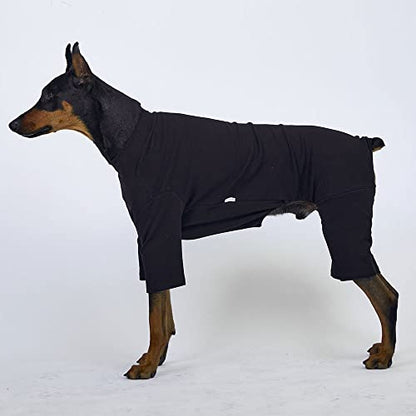Basic Dog Pajamas Pastel Durable and Elastic Dog Onesie Apparel Outfits Doggie Jammies (4X-Large, Black) - color: Black, size: 4X-Large