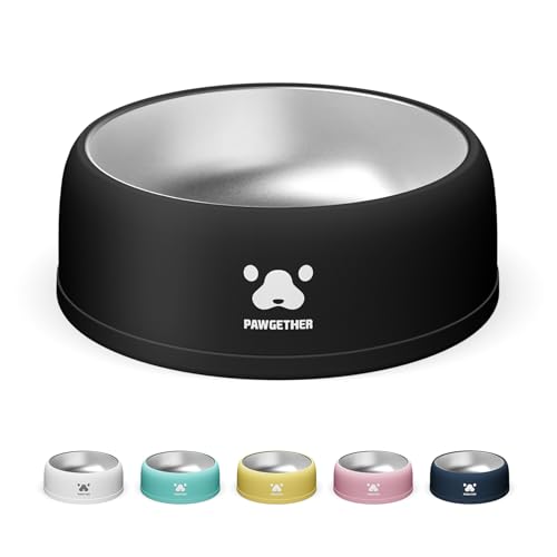 PAWGETHER® Stainless Steel Dog Bowls, Dog Food and Water Bowl Non-Slip Easy to Clean Dishwasher Safe for Puppy Small Medium Dogs Cats Black 34oz - color: Black (34oz)