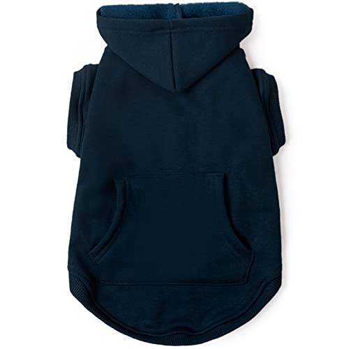 Dog Hoodie Fleece Puppy Clothes Warm Sweater with Hat for Small Dogs Cat Hooded Shirt Kitten Pet Basic Hoodies Sweatshirt with Pocket Doggie Soft Winter Coat Apparel (Blue; S) - color: Blue, size: S-(2~7lb) | Chest(~13")