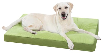 Dog Crate Bed Waterproof Deluxe Plush Dog Beds with Removable Washable Cover Anti-Slip Bottom Pet Sleeping Mattress for Large, Medium, Jumbo, Small Dogs, 29 x 18 inch, Green - color: Green, size: 29.0"L x 18.0"W x 3.0"Th