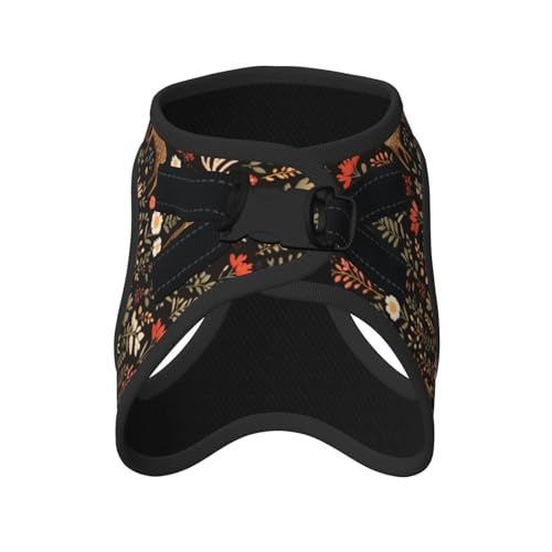 Deer Floral Pet Harness Escape Proof Dog Harness Adjustable Mesh Padded Reflective Dog Vest Harness and Leash Set Small - color: Style 5, size: Small