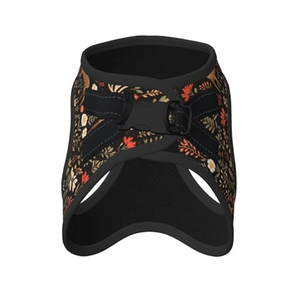 Deer Floral Pet Harness Escape Proof Dog Harness Adjustable Mesh Padded Reflective Dog Vest Harness and Leash Set Small - color: Style 5, size: Small