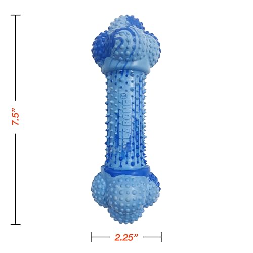 Nylabone Double Action Bone Strong Chew Toy for Dogs, Natural Rubber Dog Toy for Boredom, Peanut Butter Flavor, Large Dogs - Up to 50 lbs, 1 Count - size: Large