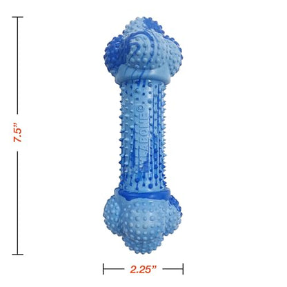 Nylabone Double Action Bone Strong Chew Toy for Dogs, Natural Rubber Dog Toy for Boredom, Peanut Butter Flavor, Large Dogs - Up to 50 lbs, 1 Count - size: Large