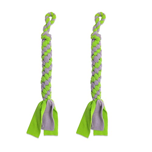 Dewonch Dog Fleece Rope Teaser Toy as Replacement to Chase and Tug (B-2PCS) - style: B-2PCS