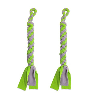 Dewonch Dog Fleece Rope Teaser Toy as Replacement to Chase and Tug (B-2PCS) - style: B-2PCS