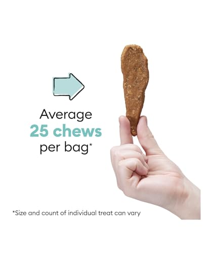 Wiggles & Wags Meaty Strips Dog Treats, Salmon Flavor, 16 oz with DN Essentials Bone Shaped Waste Bag Dispenser & Free Roll