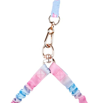 Dual Dog Leash,Double Dog 360 Swivel No Tangle Walking Leash,Comfortable Shock Absorbing Reflective Bungee for Two Dogs (Cotton Candy Dream) - color: Cotton Candy Dream