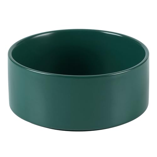 Havniva 8.3” Ceramic Dog Bowls, Dog Food and Water Bowl for Large Dogs, Durable Dog Water Bowl with Non-Slip Rubber Base Large Capacity Pet Feeding Bowl - color: Matte Dark Green, size: 8.3 Inch